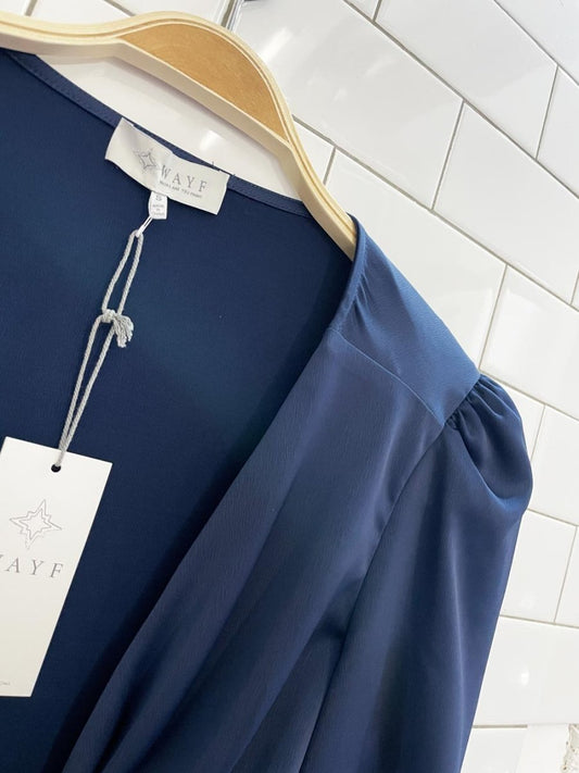 nwt wayf satin wrap blouse - good market thrift store