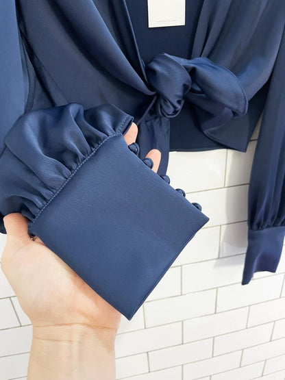 nwt wayf satin wrap blouse - good market thrift store