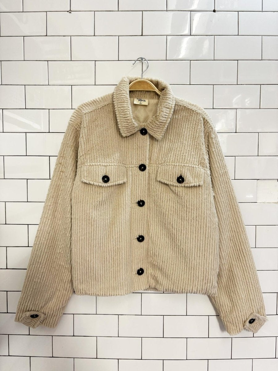rag poets ribbed fleece trucker jacket - good market thrift store