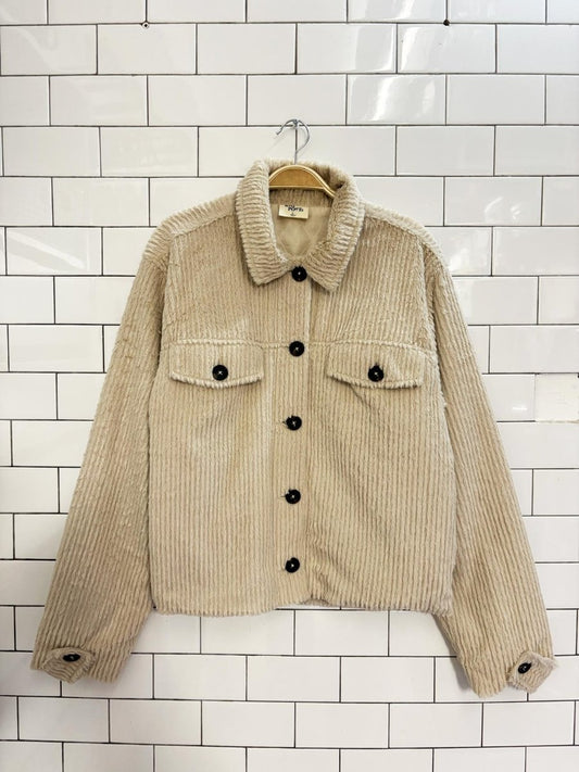 rag poets ribbed fleece trucker jacket - good market thrift store