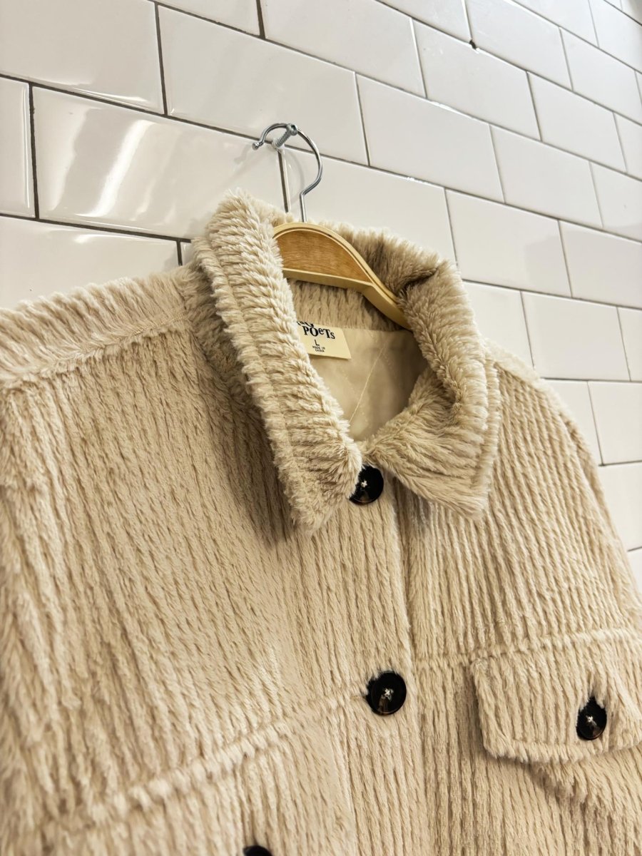 rag poets ribbed fleece trucker jacket - good market thrift store