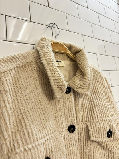 rag poets ribbed fleece trucker jacket - good market thrift store