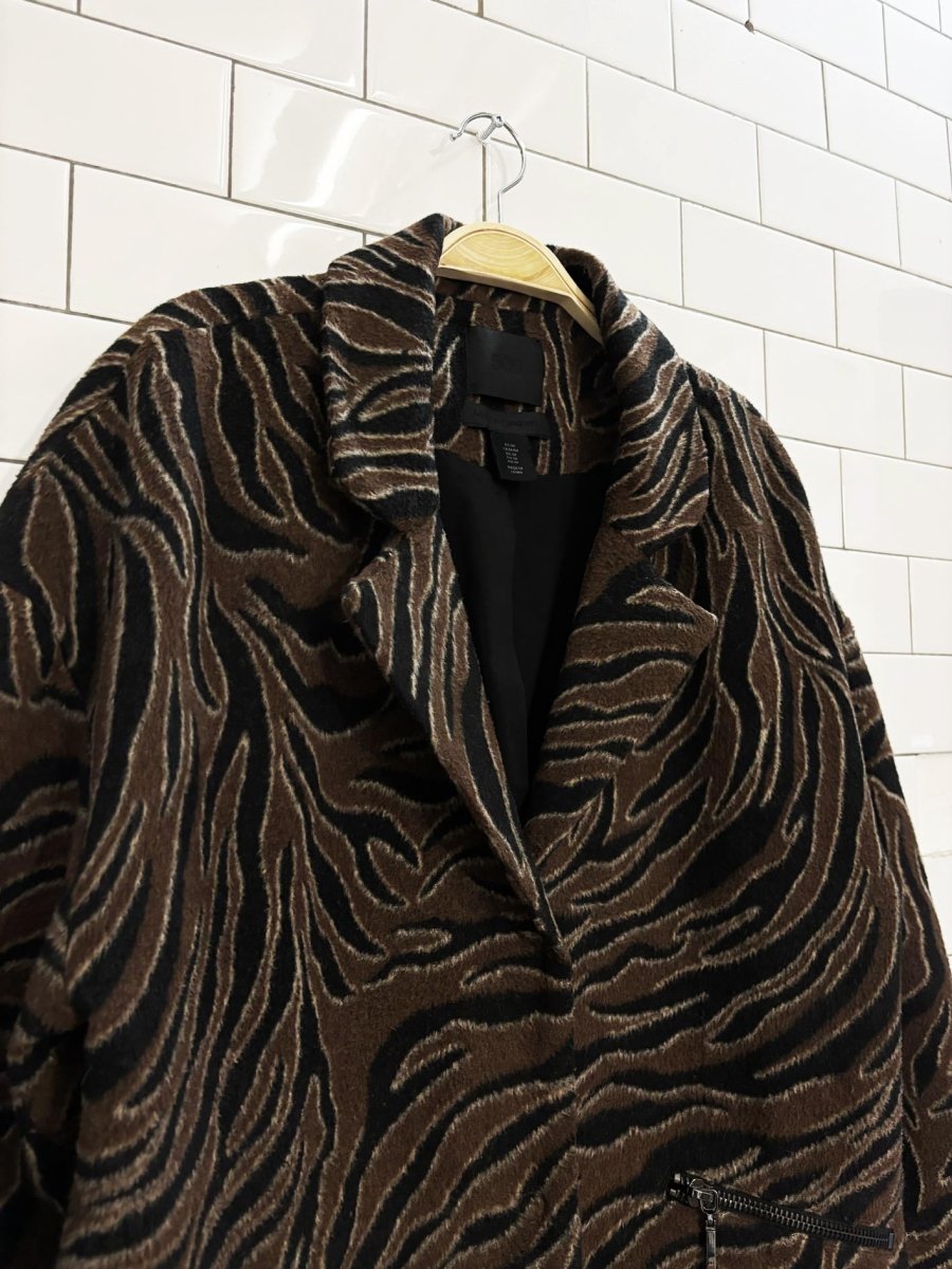 500 maison cinqcet wool blend tiger striped coat - good market thrift store