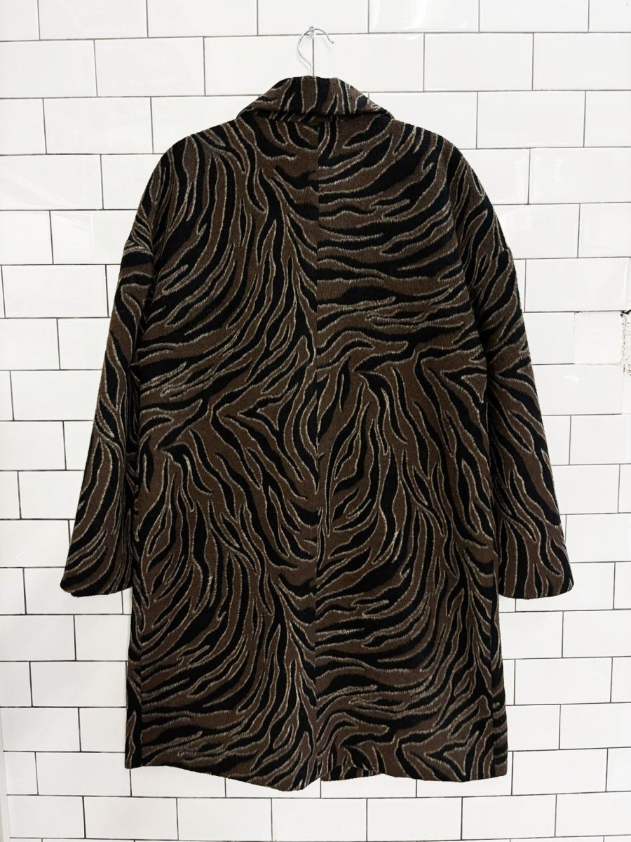 500 maison cinqcet wool blend tiger striped coat - good market thrift store