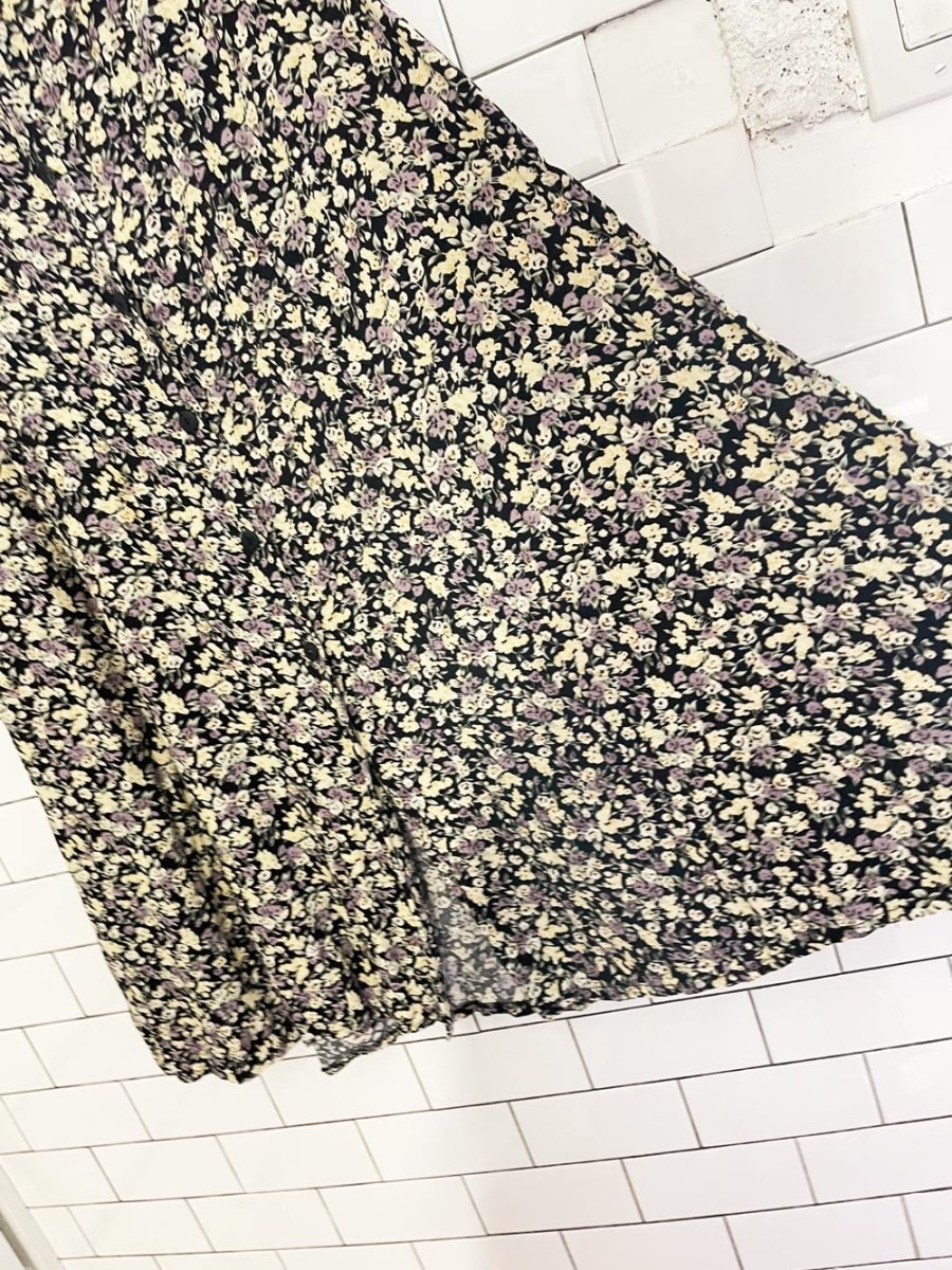 vintage 90s floral button midi skirt - good market thrift store