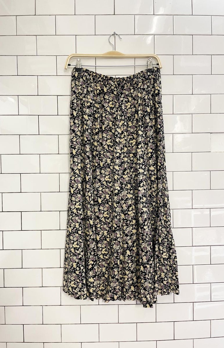 vintage 90s floral button midi skirt - good market thrift store