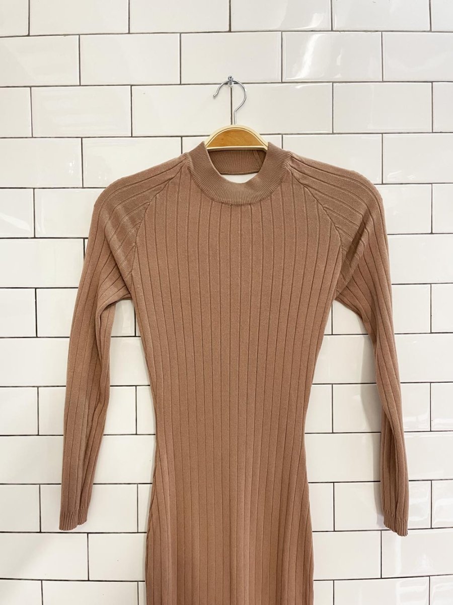 naked wardrobe open back knit long sleeve dress - good market thrift store