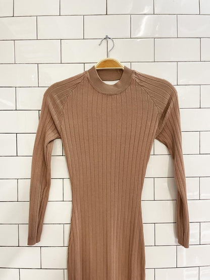 naked wardrobe open back knit long sleeve dress - good market thrift store