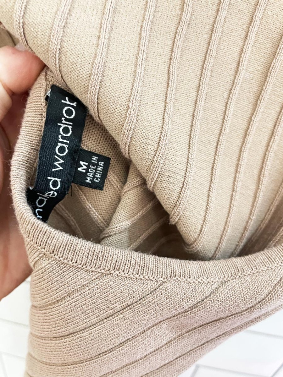 naked wardrobe open back knit long sleeve dress - good market thrift store