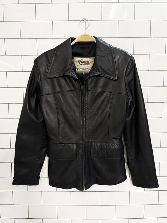 vintage 00s gruno & chardin butter leather minimal zip jacket - good market thrift store