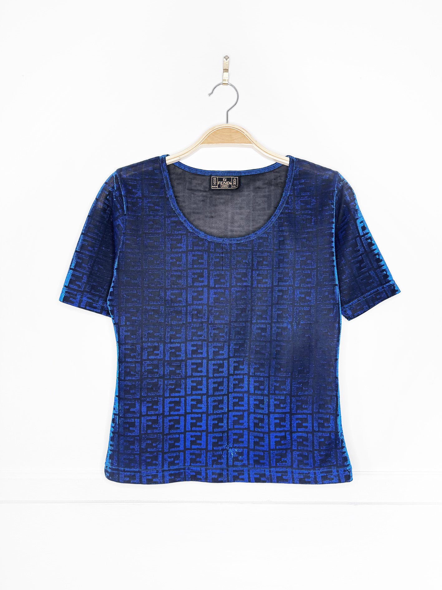 vintage 90s fendi zucca metallic knit top | made in Italy