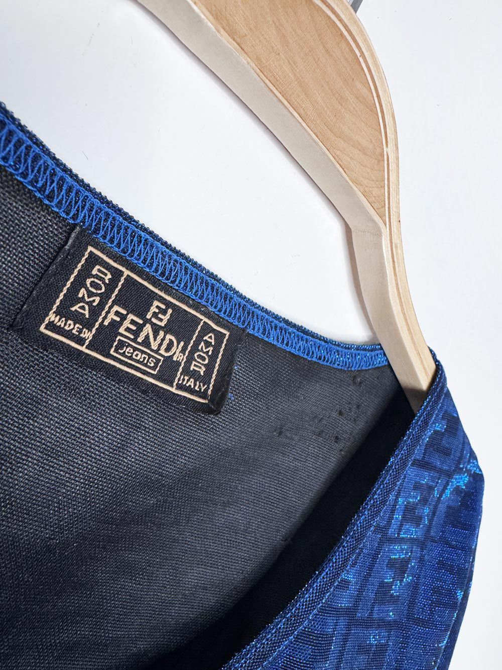 vintage 90s fendi zucca metallic knit top | made in Italy