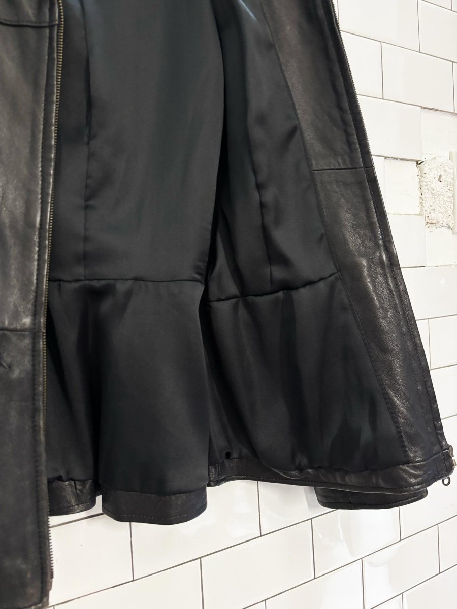 vintage 00s gruno & chardin butter leather minimal zip jacket - good market thrift store