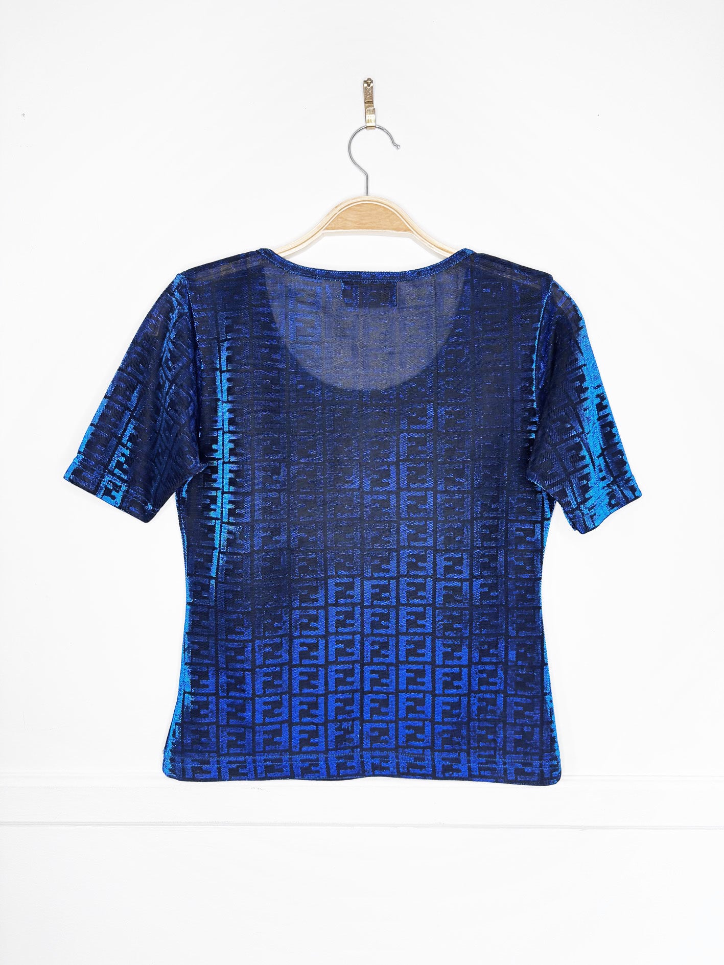 vintage 90s fendi zucca metallic knit top | made in Italy