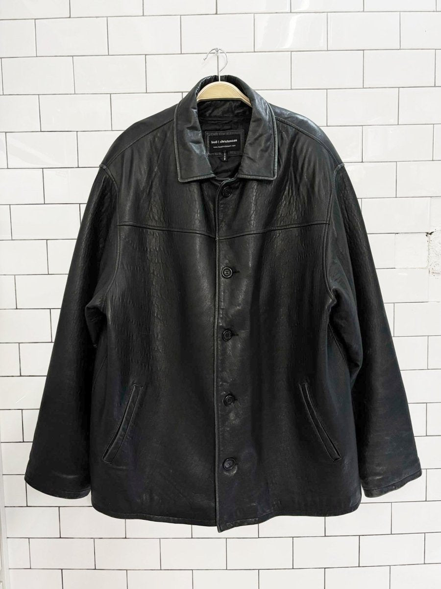 vintage 90s bod & christensen butter leather button down jacket - good market thrift store