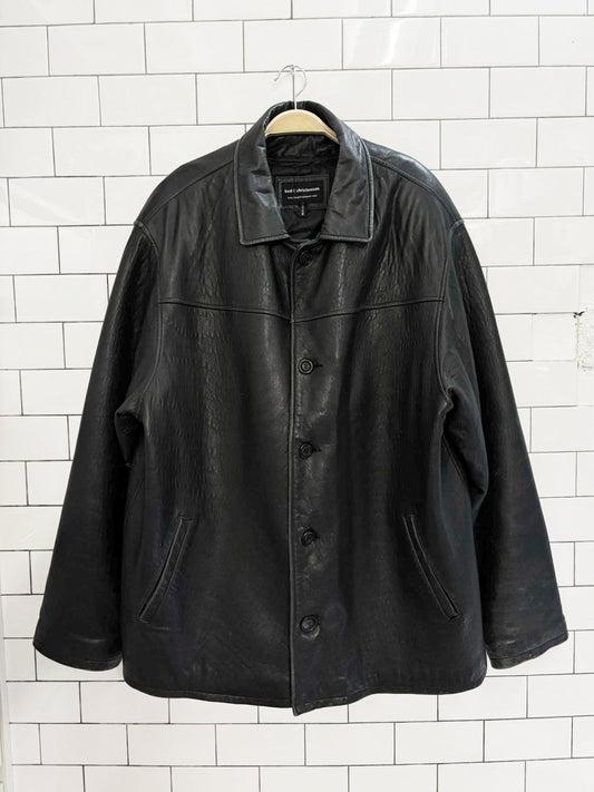 vintage 90s bod & christensen butter leather button down jacket - good market thrift store