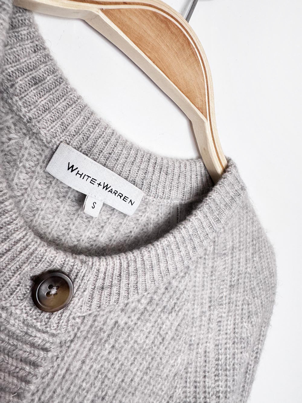 white + warren 100% cashmere ribbed cardigan