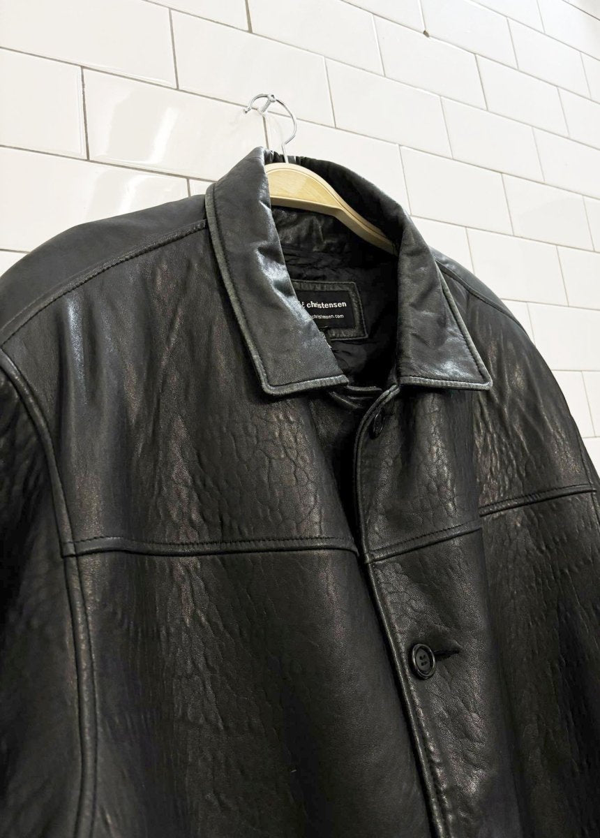 vintage 90s bod & christensen butter leather button down jacket - good market thrift store