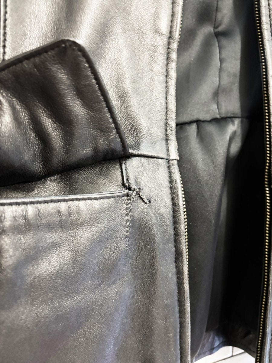 vintage 00s gruno & chardin butter leather minimal zip jacket - good market thrift store
