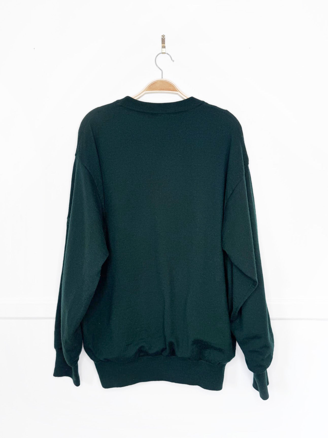 vintage hugo boss 100% merino wool layered knit sweater