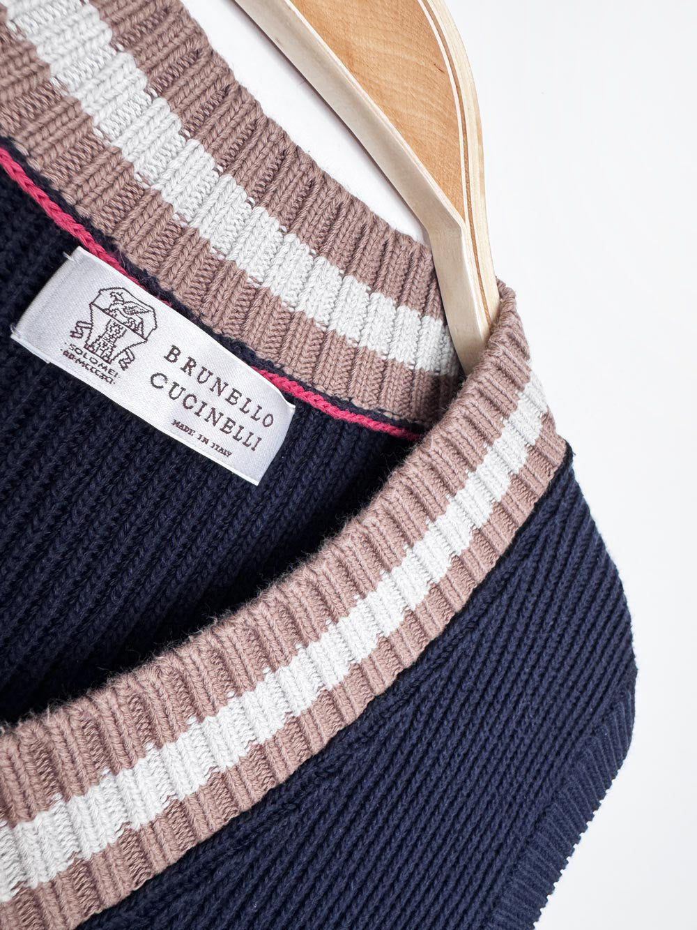 brunello cucinelli chunky cotton knit cricket vest | made in Italy