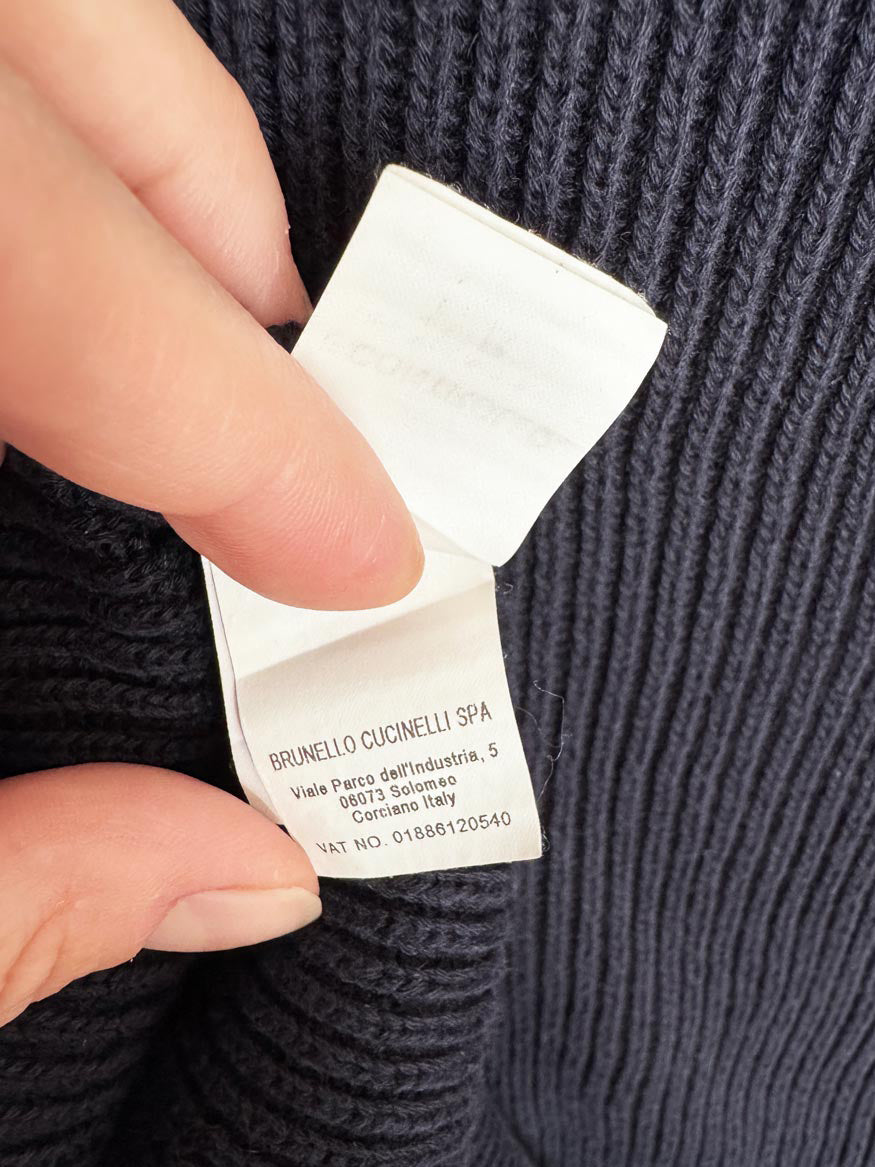 brunello cucinelli chunky cotton knit cricket vest | made in Italy