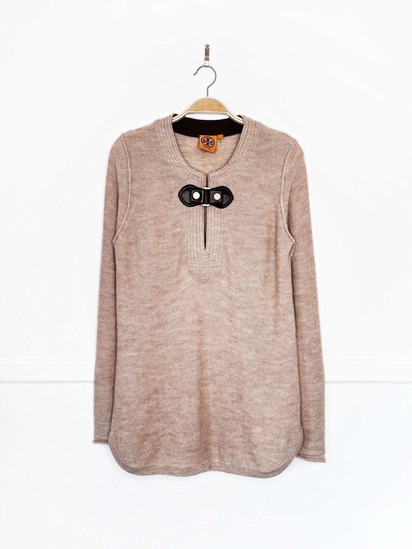 tory burch mim wool-alpaca buckle sweater