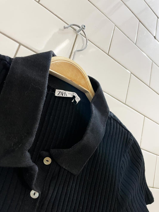 zara ribbed polo shirt - good market thrift store