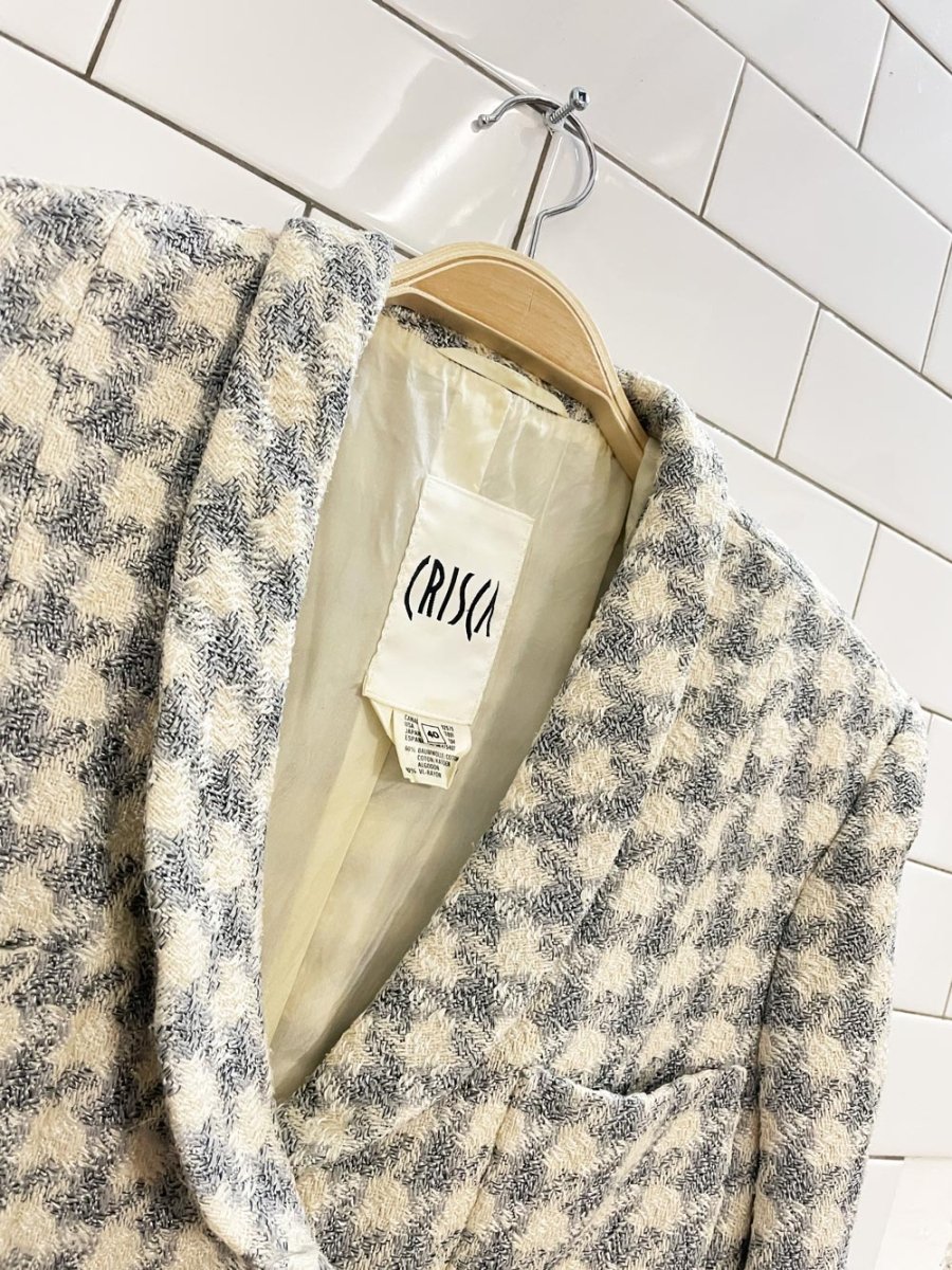 vintage 90s crisca large houndstooth suit set - good market thrift store