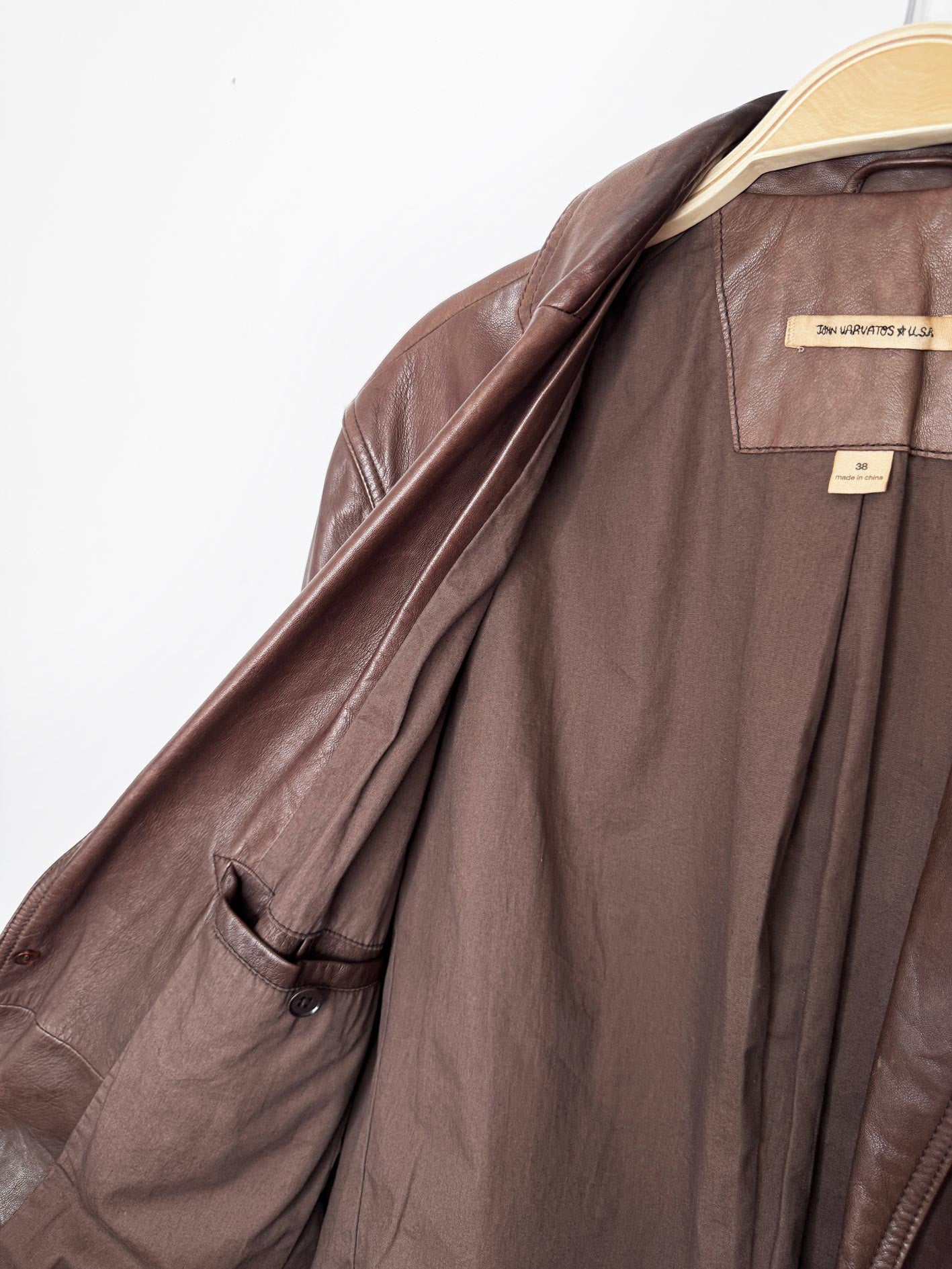 john varvatos butter leather relaxed blazer | lambskin