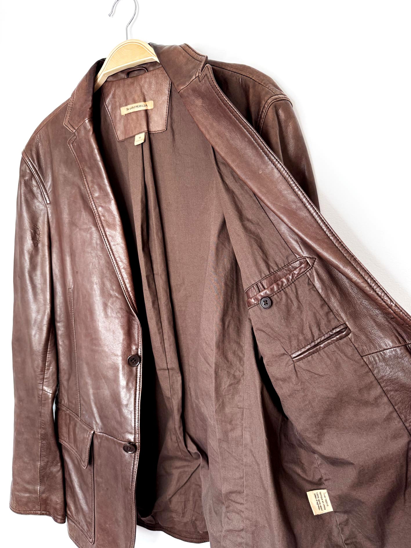 john varvatos butter leather relaxed blazer | lambskin