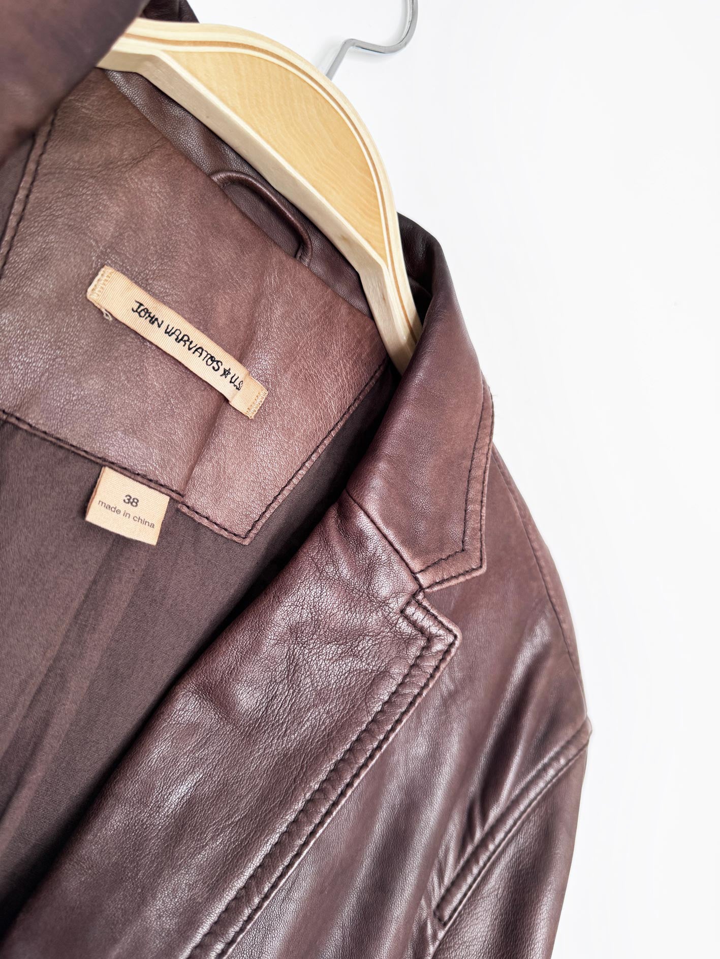 john varvatos butter leather relaxed blazer | lambskin