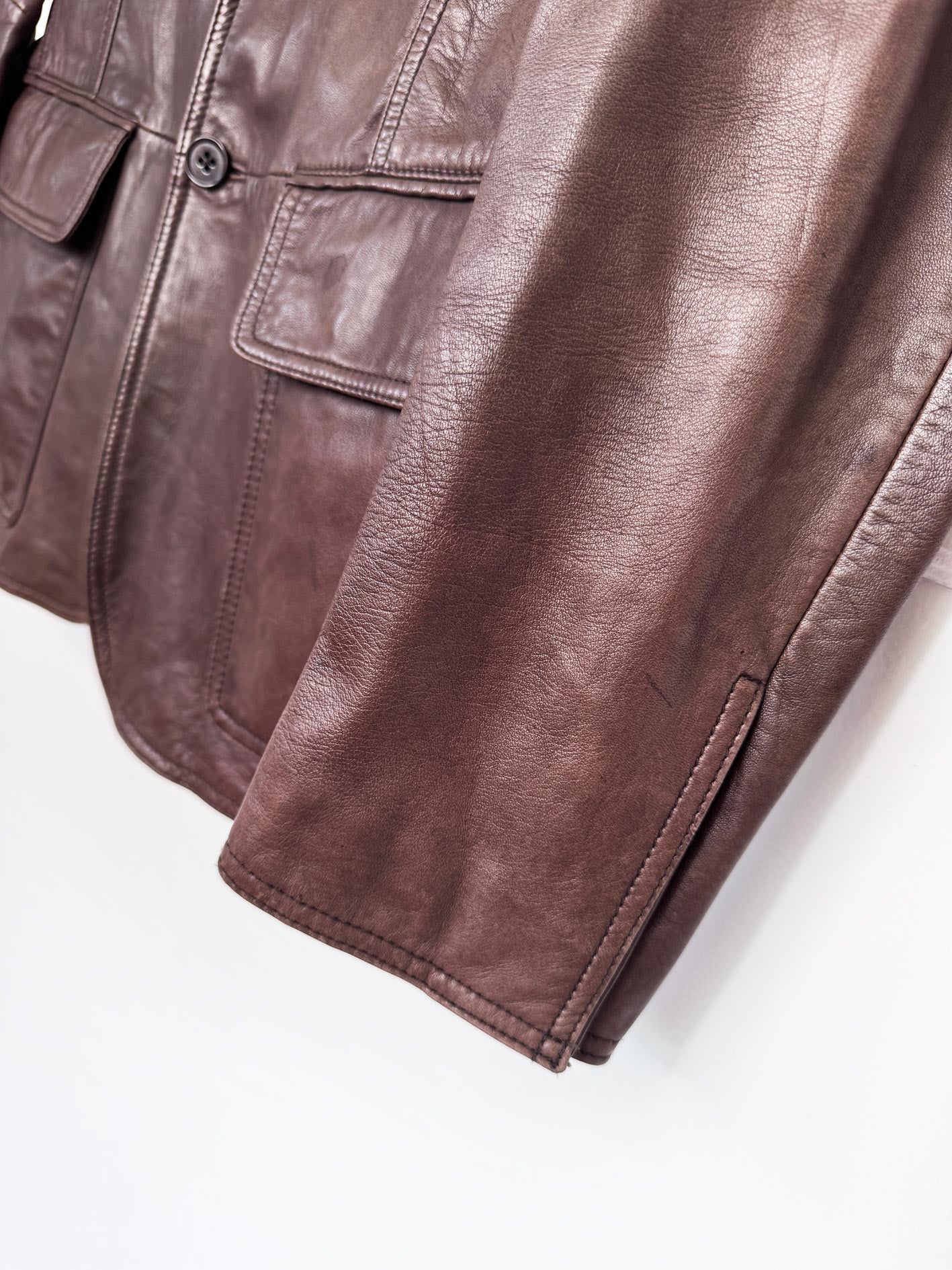 john varvatos butter leather relaxed blazer | lambskin