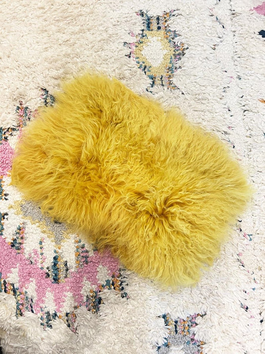cynthia rowley mongolian sheepskin shag pillow case - good market thrift store