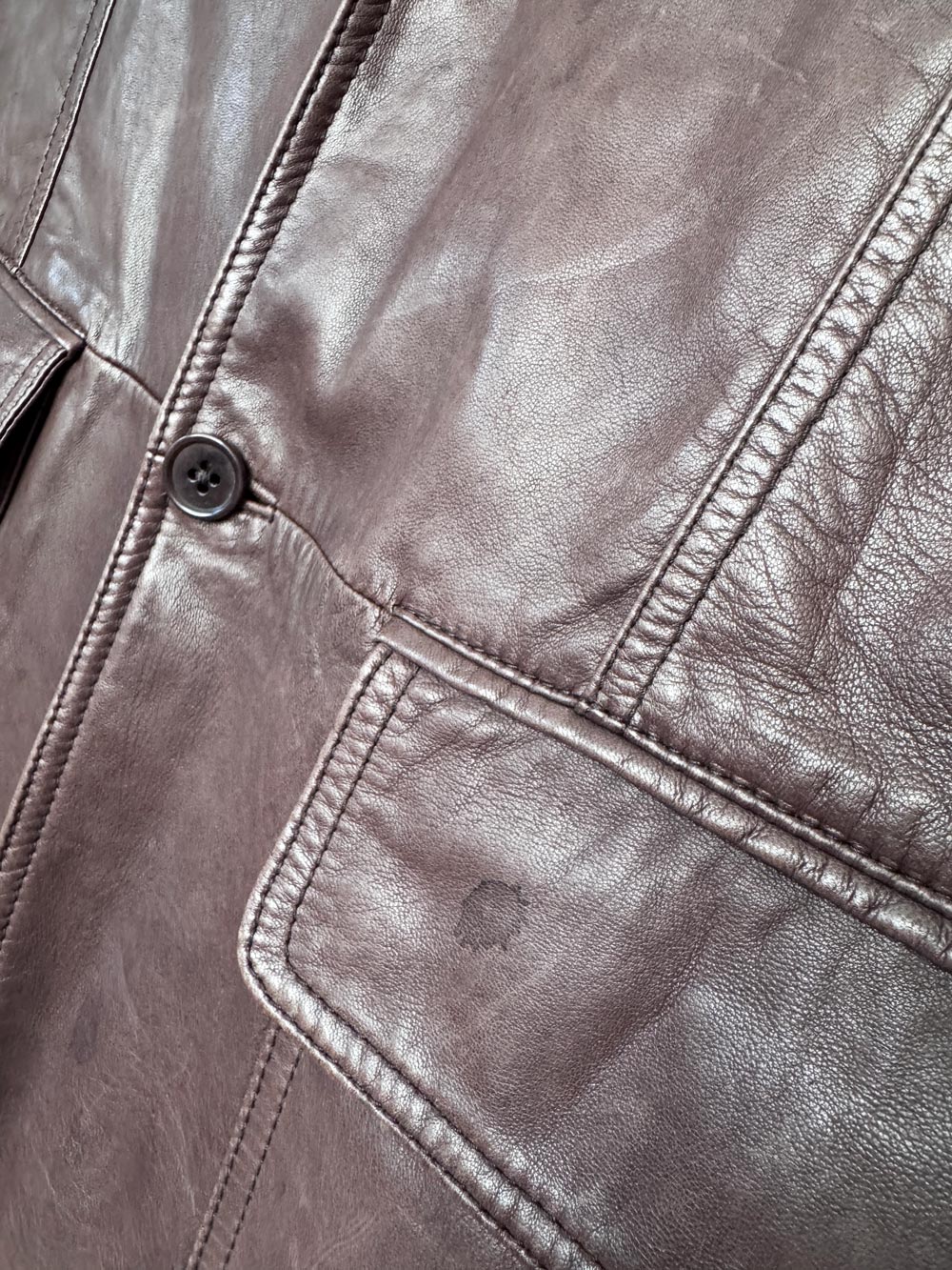 john varvatos butter leather relaxed blazer | lambskin