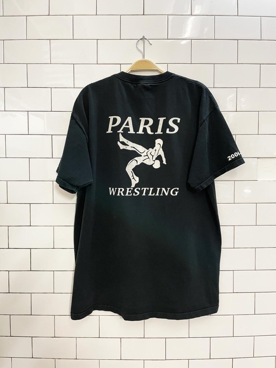 vintage 00s paris wrestling tee - good market thrift store