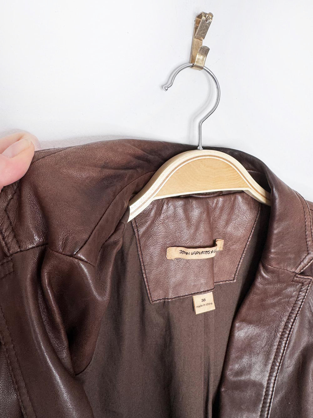john varvatos butter leather relaxed blazer | lambskin