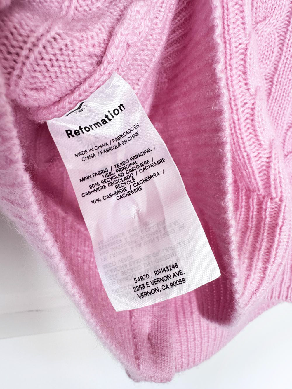 reformation claire 100% cashmere cable knit cardigan sweater