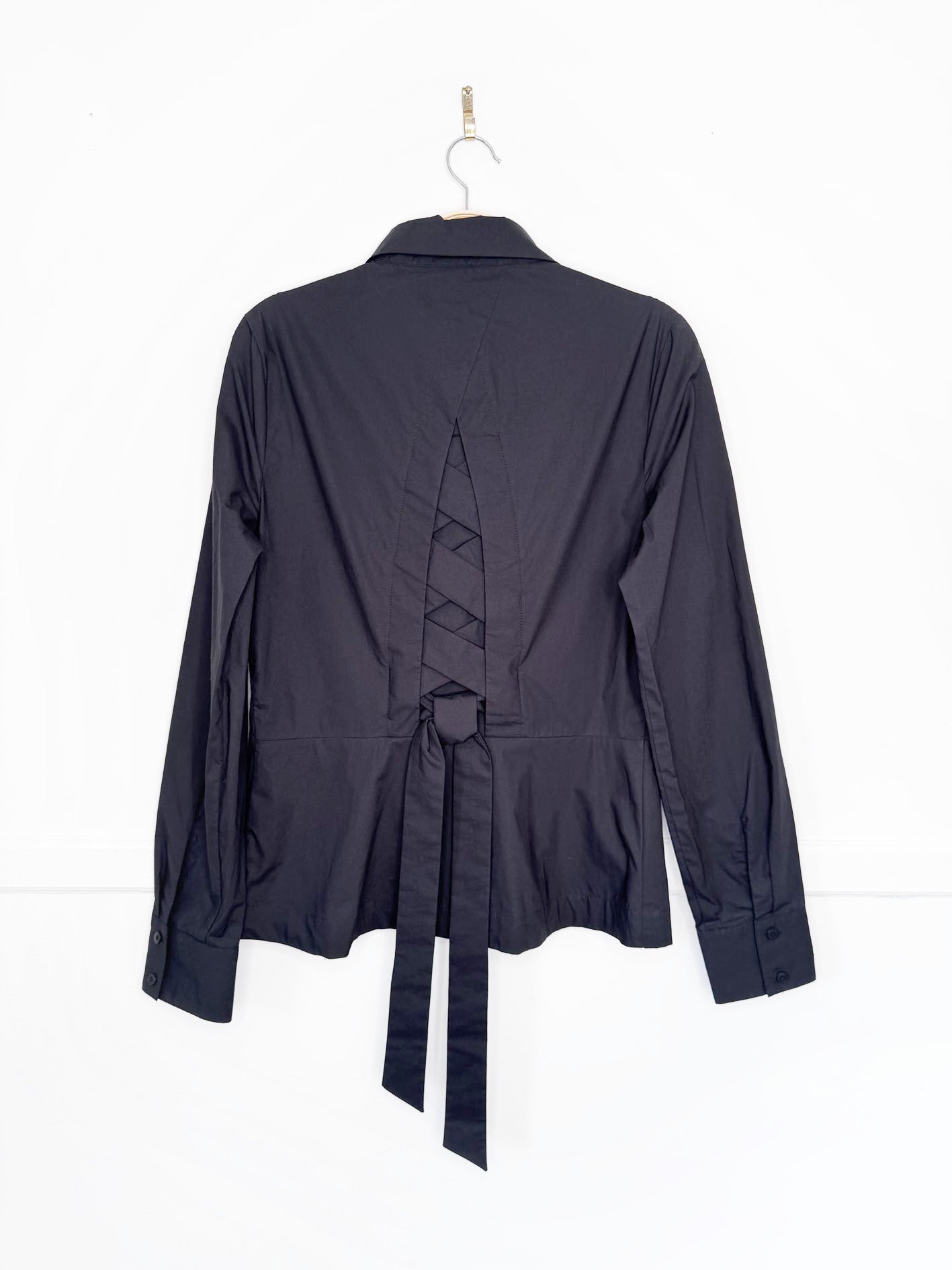 derek lam 10 crosby corset back full button shirt