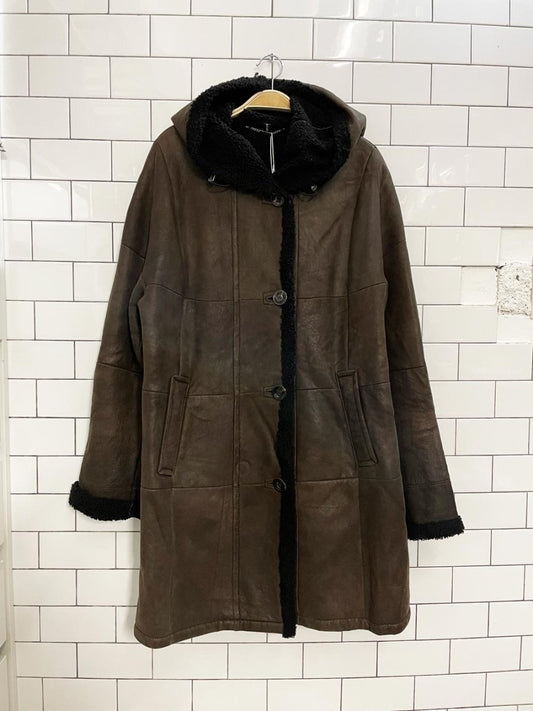 werner christ lambskin shearling hooded coat - good market thrift store