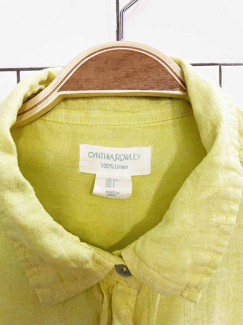 cynthia rowley 100% linen boxy full button shirt | made in india