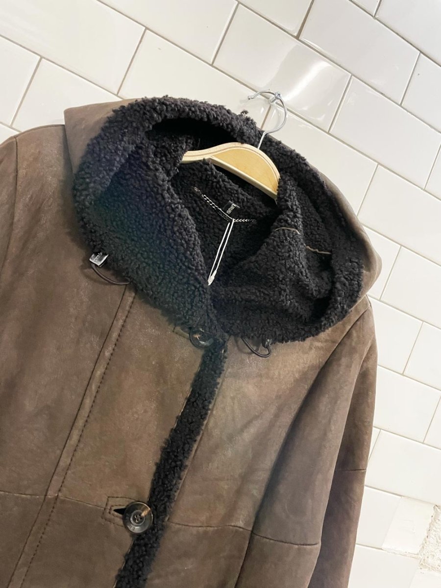 werner christ lambskin shearling hooded coat - good market thrift store