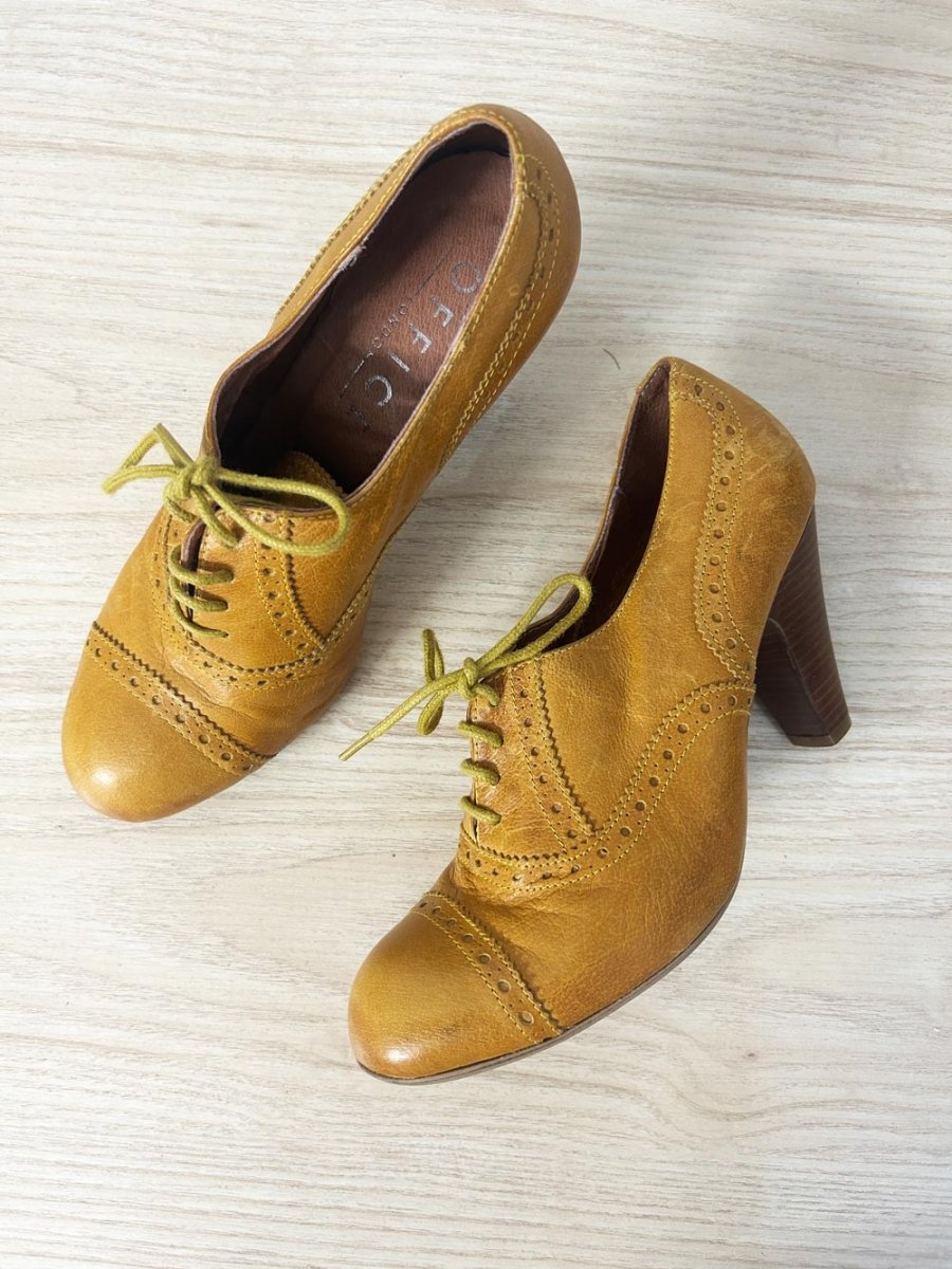office london retro heeled leather loafers - good market thrift store