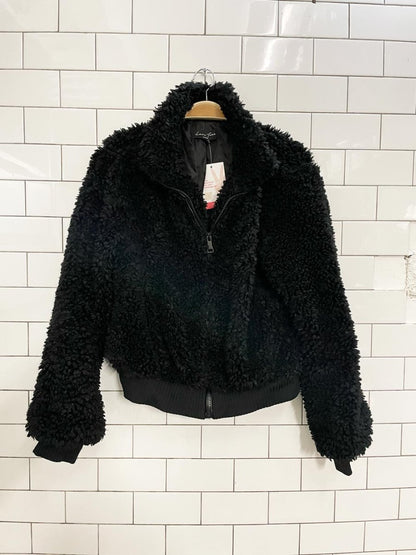 love tree cozy sherpa short coat - good market thrift store