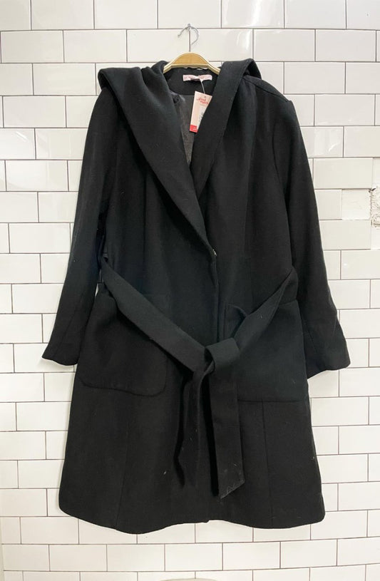in every story wool - blend oversized belted coat - good market thrift store
