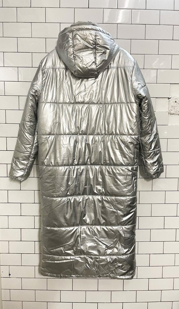 another influence silver metallic longline puffer coat - good market thrift store