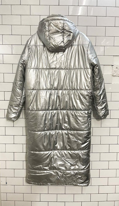 another influence silver metallic longline puffer coat - good market thrift store