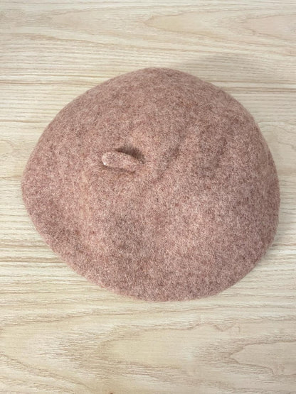 vintage light brown wool beret - good market thrift store