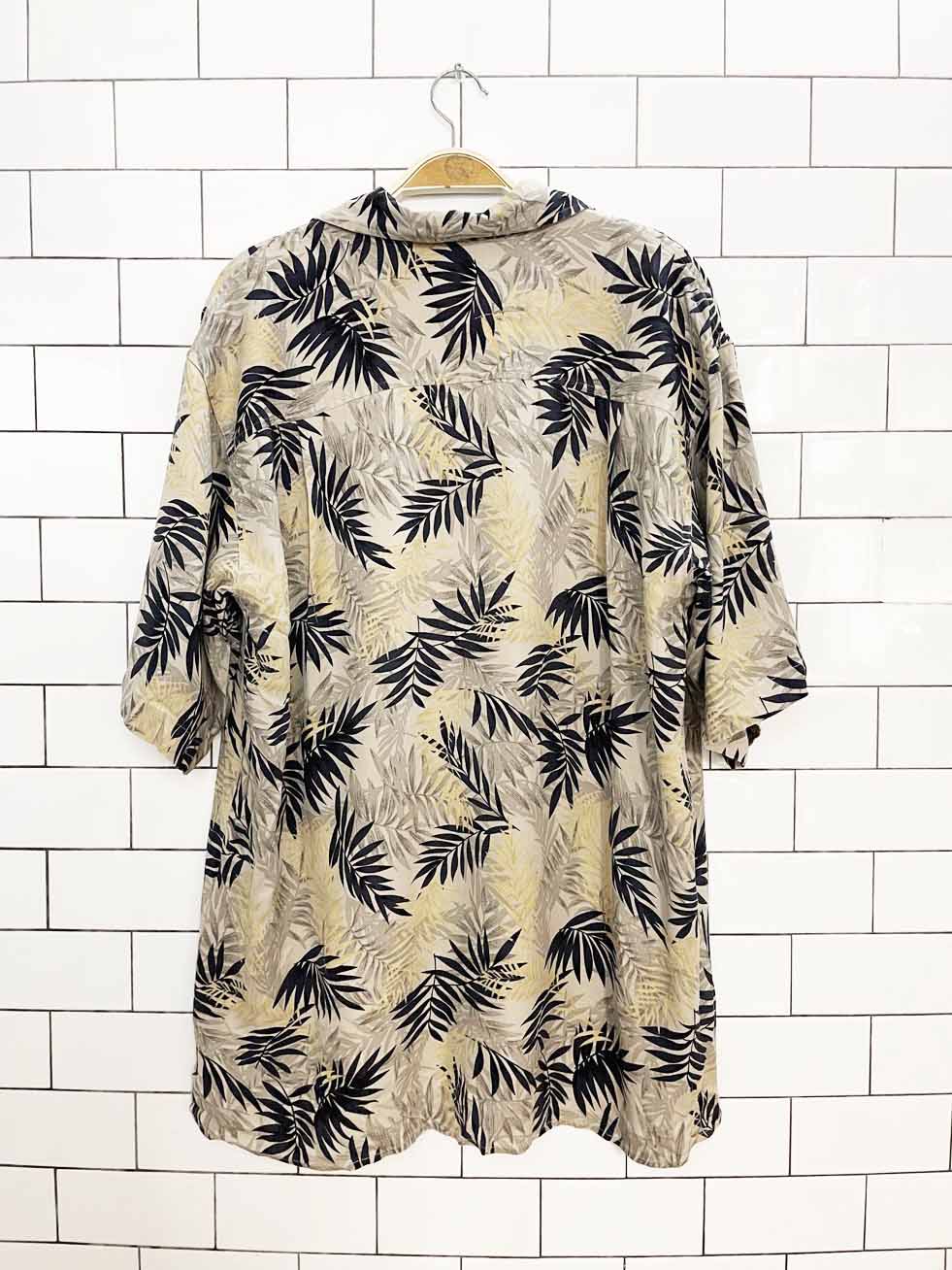 brandini 100% silk full button cabana shirt