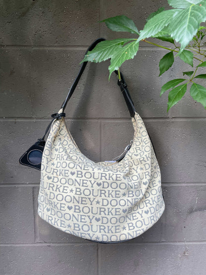 vintage 00s dooney & bourke canvas monogram shoulder bag